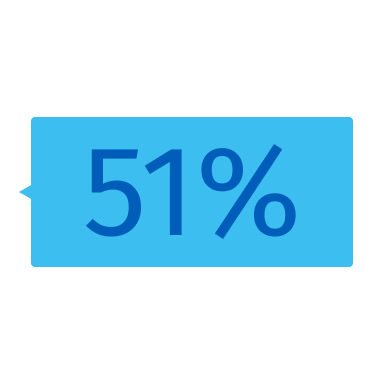 51 % 51 %